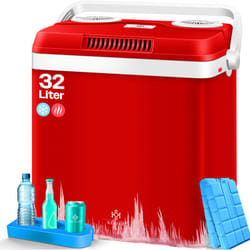 Glacière 32 l 12V Prise 230V Mini-réfrigérateur Glacière thermoélectrique 32 litres Rouge - Kesser