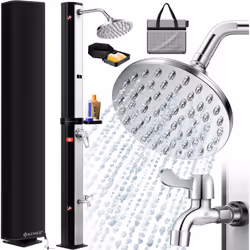DESCRIPTION GÉNÉRALE La douche solaire de jardin KESSER de 35 litres est économe en énergie, avec un pommeau de douche pivota ...