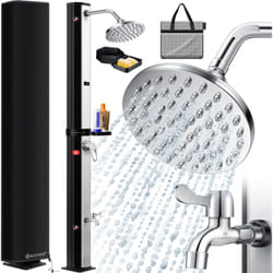 Douche solaire 35 litres Douche solaire de jardin + support de douche en métal eau chaude max. 60°C sans raccordement électrique Douche de piscine