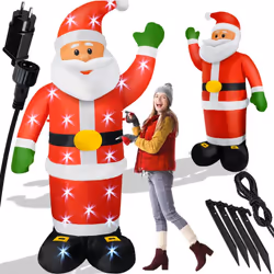 Avec le grand Père Noël XXL de KESSER, équipé d'un souffleur intégré, d'un éclairage LED et d'un matériel de fixation, la pér ...