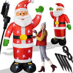 Père Noël gonflable xxl led éclairé avec matériel de fixation Décoration de Noël Figure de décoration de Noël Soufflerie silencieuse 250cm - Kesser