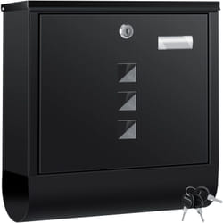 Kesser - Boîte aux lettres en acier inoxydable avec compartiment pour les journaux Porte-nom Fenêtre transparente brossée 3x clés verrouillables