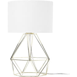 Beliani - Lampe de Table à Poser Design Tendance avec Pied Type Cage en Métal Doré et Abat-jour Cylindrique Cuivré E27 Max 40W pour Salon Industriel