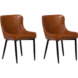 Lot de 2 chaises style rétro marron. Cet ensemble de deux chaises est parfait pour tous ceux qui recherchent le confort et le ...