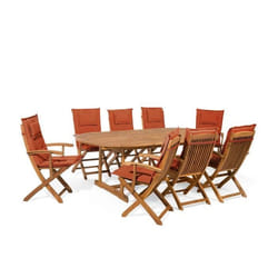 Ensemble de jardin en bois 8 places MAUI - BELIANI - Extensible - Rouge