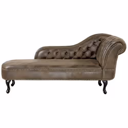 Méridienne Chesterfield marron côté droit NIMES
