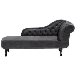 Méridienne Chesterfield grise côté droit NIMES