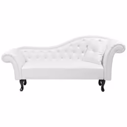 Méridienne Chesterfield blanche côté droit LATTES