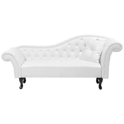 Méridienne Chesterfield blanche côté droit LATTES
