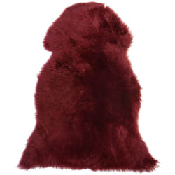 Beliani - Tapis Peau de Mouton Rouge en Peau Authentique pour Chambre Rustique et Boho 65 x 110 cm