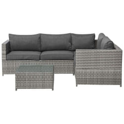 Salon de jardin en rotin gris AVOLA