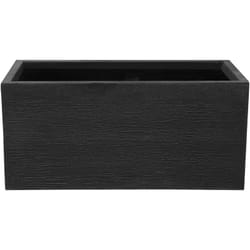 Beliani - Jardinière Cache-Pot Noir Effet Pierre en Mélange de Fibres 80 x 37 x 38 cm Bac à Fleurs au Design Moderne Idéal pour Extérieur et Intérieur