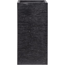 Beliani - Haut Cache-Pot Noir Carré 33 x 33 x 70 cm Pot de Fleurs Robuste en Mélange de Fibres au Design Moderne Idéal pour Extérieur et Intérieur