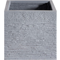 Beliani - Cache-Pot Blanc Cube en Mélange de Fibres 30 x 30 x 28 cm Pot de Fleurs Effet Pierre de Design Moderne Idéal pour Extérieur et Intérieur