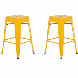 Lot de 2 chaises de bar en acier. Cet ensemble de deux tabourets de bar est un complément très tendance, en particulier pour  ...