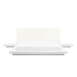Lit japonais blanc 180 x 200 cm - BELIANI - ZEN - Style scandinave moderne - Sommier à lattes