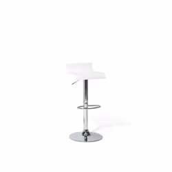Chaise de bar blanche VALENCIA - BELIANI - Réglable en hauteur - Contemporain - Design - Intérieur