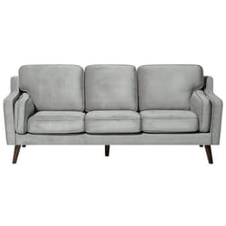 Canapé 3 places en velours gris clair LOKKA