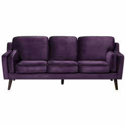 Beliani - Canapé 3 places en velours violet LOKKA