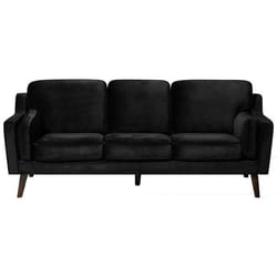 Canapé 3 places en velours noir LOKKA - BELIANI - Contemporain - Design - Fixe