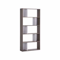 Bibliothèque à 5 étages effet bois foncé / blanc ORILLA