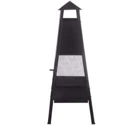 Cheminée de jardin en acier noir . Avec cette cheminée d'extérieur, vous êtes toujours prêt pour une soirée agréable dans le  ...