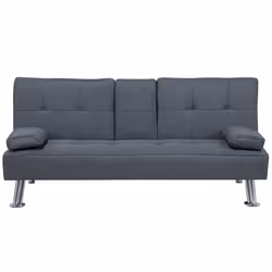 Canapé convertible 3 places en tissu gris foncé ROXEN