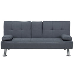Canapé convertible 3 places en tissu gris foncé ROXEN