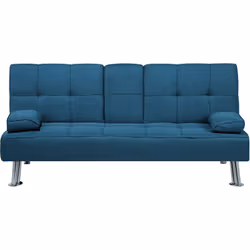 Canapé-lit bleu avec porte-gobelet. Ce canapé de style moderne est idéal pour n'importe quel type d’intérieur, il est fabriqu ...