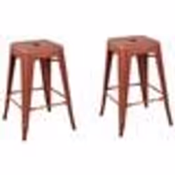 Beliani - Lot de 2 tabourets de bar rouges dorés de 60 cm CABRILLO