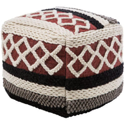 Pouf Cubique fabriqué en Laine et en Coton Multicolore avec Motif Oriental au Style Bohème Beliani