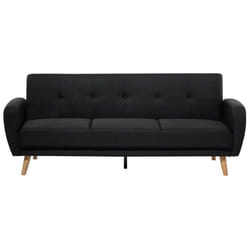 Canapé convertible 3 places en tissu noir FLORLI