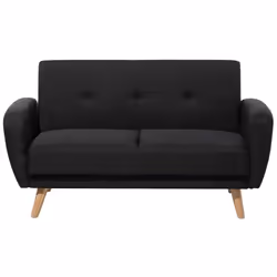 Canapé convertible 2 places en tissu noir FLORLI