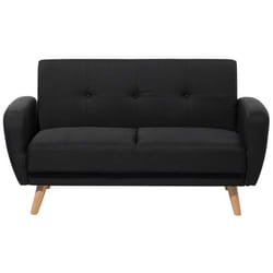 Canapé convertible 2 places en tissu noir FLORLI