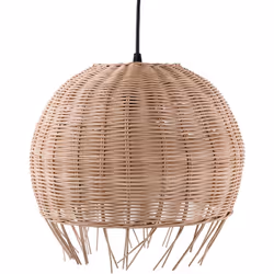 Lampe suspension en rotin clair de forme ronde. Cette suspension d'ambiance en rotin est un choix parfait pour les amateurs d ...