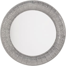Miroir Mural de Forme Ronde fabriqué en Métal Argenté avec Finition Précise 80 cm de Diamètre pour Salon ou Hall d'Entrée Beliani