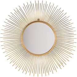 Beliani - Miroir Mural en Forme de Soleil en Métal Doré Style Versaillais pour Salon Moderne et Glamour