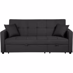 Canapé convertible en tissu gris foncé. Ce canapé convertible à la fois fonctionnel et élégant est un élément idéal aux intér ...