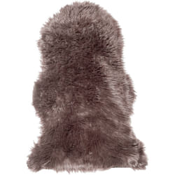 Beliani - Tapis Fausse Fourrure Marron en Polyester pour Chambre ou Salon au Style Rustique et Campagne 63 x 95 cm
