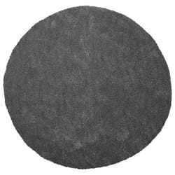 Tapis Rond Gris Foncé en Polyester et Coton pour Chambre ou Salon au Style Moderne ø 140 cm Beliani