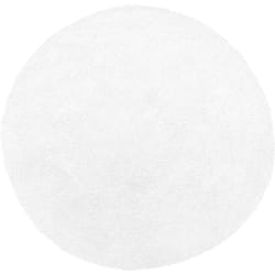 Beliani - Tapis Rond Blanc en Polyester et Coton pour Chambre ou Salon au Style Moderne ø 140 cm