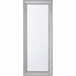 Miroir mural avec un cadre argenté moderne. Ce miroir argenté classique allie le glamour à une touche industrielle, sa forme  ...