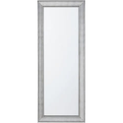 Miroir Mural au Style Moderne avec Cadre en Plastique Argenté de Forme Rectangulaire 50 x 130 cm pour Salon et Salle de Bain Beliani