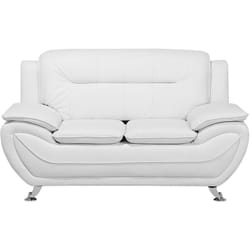 Canapé Design 2 Places en Cuir pu Blanc Convenable pour Chaque Salon Moderne Beliani