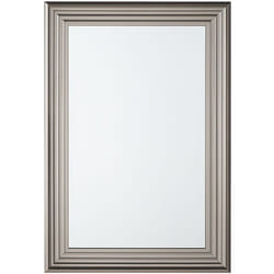 Miroir Mural au Style Traditionnel avec Cadre en Plastique Argenté de Forme Rectangulaire 61 x 91 cm pour Salon Beliani