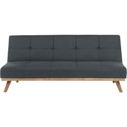 Beliani - Canapé Lit 3 Places en Tissu Gris Foncé avec Espace Couchage Confotable pour Salon Moderne
