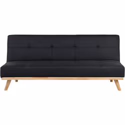 Canapé moderne 3 places en tissu noir avec fonction lit. Le canapé c’est le meuble indispensable dans un salon. Légèrement re ...