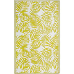 Beliani - Tapis d'Extérieur Jaune et Blanc en Polypropylène Motif à Rayure pour Terrasse au Style Moderne 120 x 180 cm