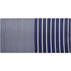 Beliani - Tapis d'Extérieur Bleu Foncé et Blanc en Polypropylène Motif à Rayure pour Terrasse au Style Moderne 90 x 180 cm