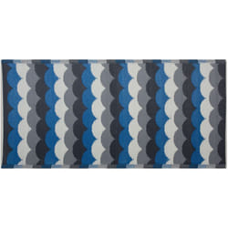 Beliani - Tapis d'Extérieur Bleu Gris et Noir en Polypropylène Motif Vagues pour Terrasse au Style Moderne 90 x 180 cm